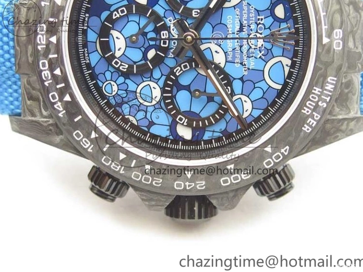 Edition Dial Daytona DIW Strap Blue Carbon A4130 Light Blue OMF Best Light Nylon on 1123